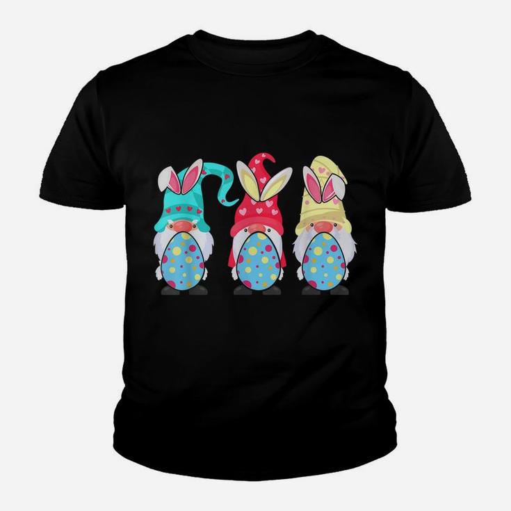 Cute Gnomes Bunny Easter Egg Hunting Youth T-shirt