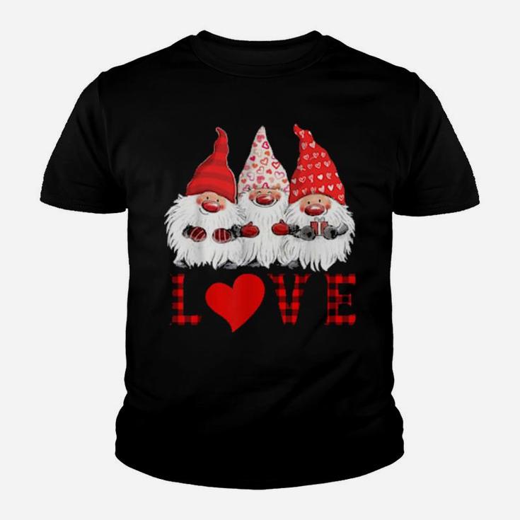 Cute Gnomes Love Plaid Cute Sweet Valentine Gift Classic Women Youth T-shirt