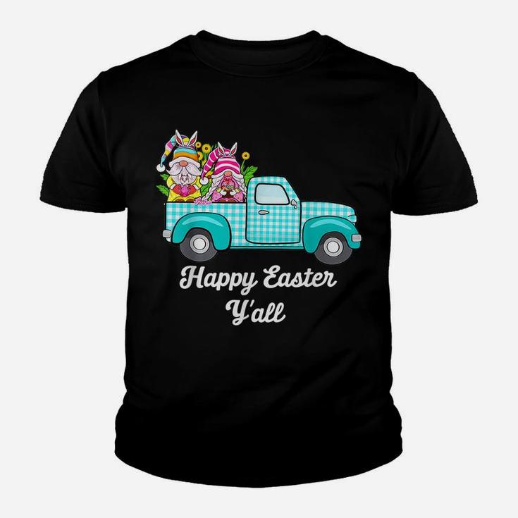 Cute Gnomes With Bunny Ears Egg Hunting Truck Easter Gnome Youth T-shirt