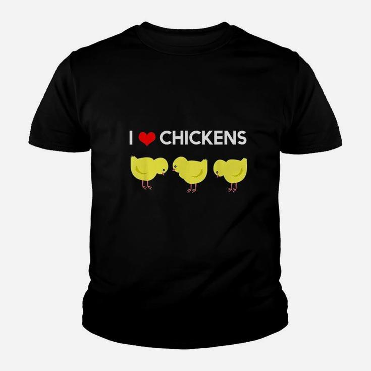 Cute I Love Chickens Design Youth T-shirt