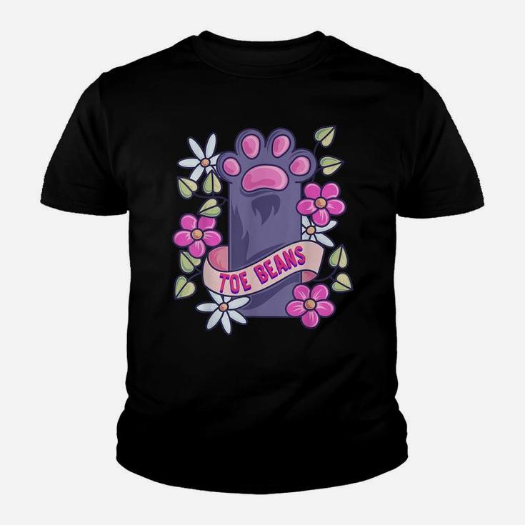 Cute Kawaii Toe Beans Funny Cat Lovers Gifts For Cat Person Youth T-shirt