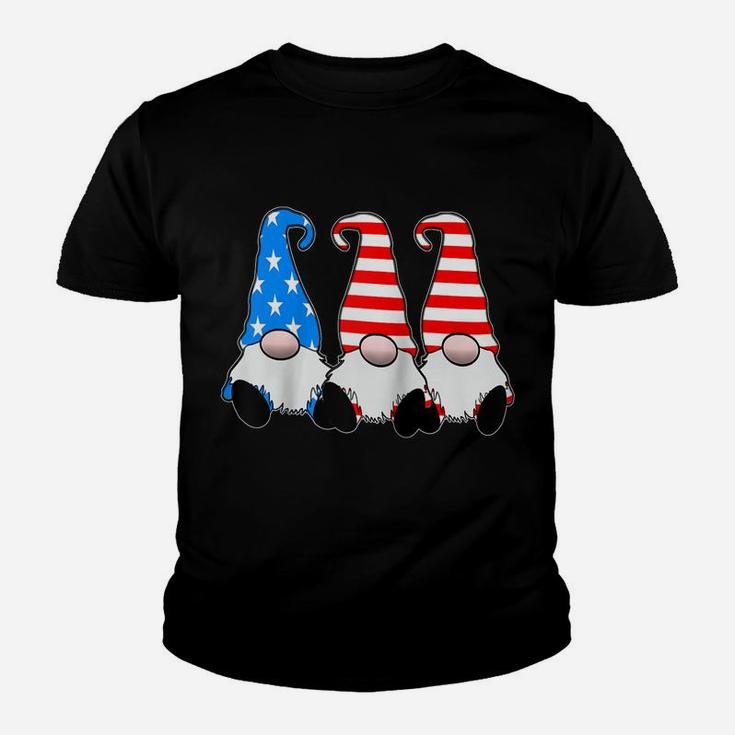 Cute Patriotic Gnomes American Flag Red White Blue Usa Raglan Baseball Tee Youth T-shirt