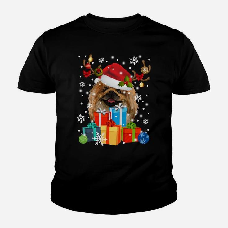 Cute Pekingese Dog Reindeer Christmas Pajama Dog Lovers Gift Sweatshirt Youth T-shirt