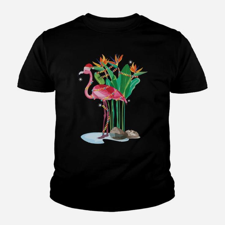 Cute Pink Flamingo Christmas Lights Xmas Tree Gift Sweatshirt Youth T-shirt