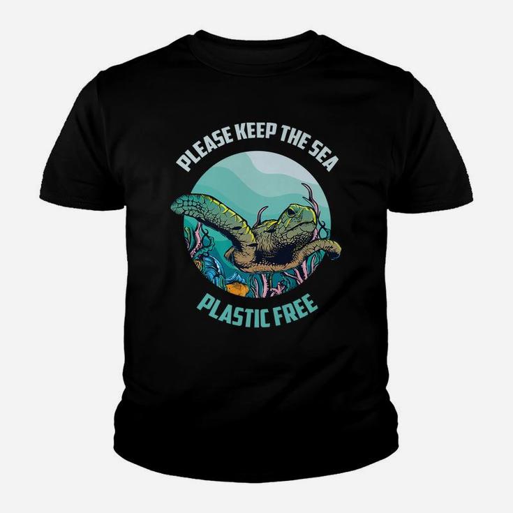 Cute Please Keep The Sea Plastic Free Shirt Environment Gift Youth T-shirt