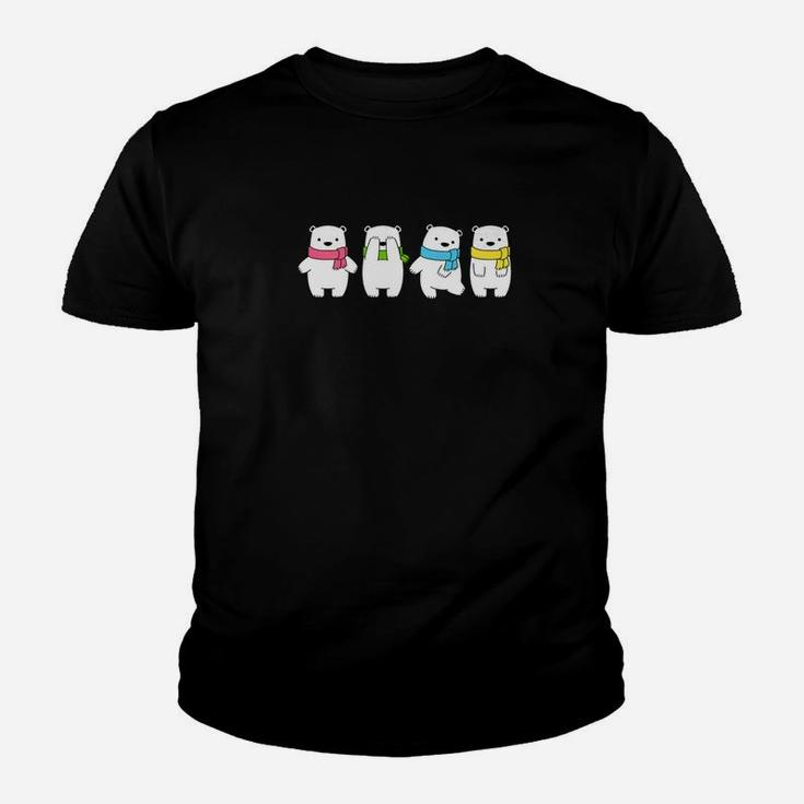 Cute Polar Bears Four Little Bears With Scarf Youth T-shirt