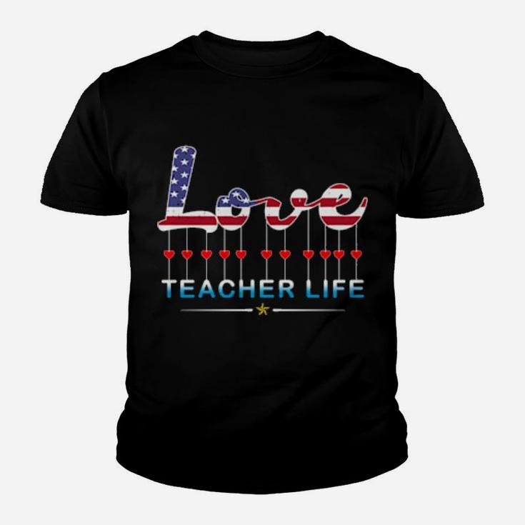 Cute School Love Teacher Life Valentines Day Teacher Youth T-shirt