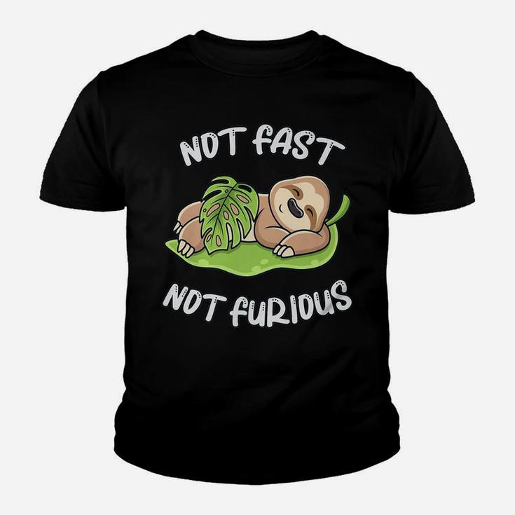 Cute Sloth Sleep Funny Saying Not Fast Not Furious Sluggish Youth T-shirt