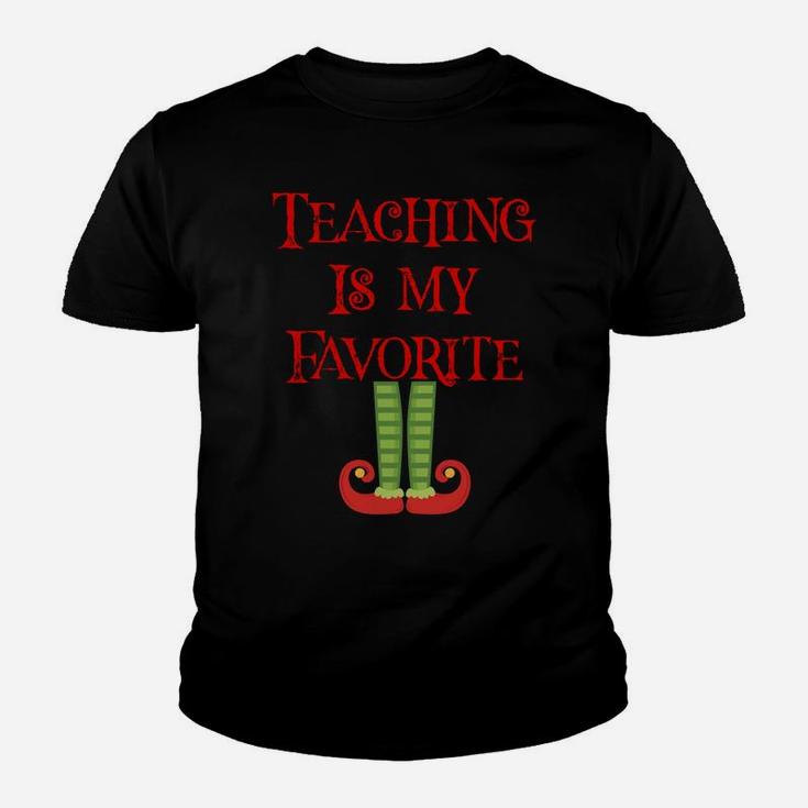 Cute Teaching Is My Favorite Elf Christmas Xmas Teacher Gift Sweatshirt Youth T-shirt