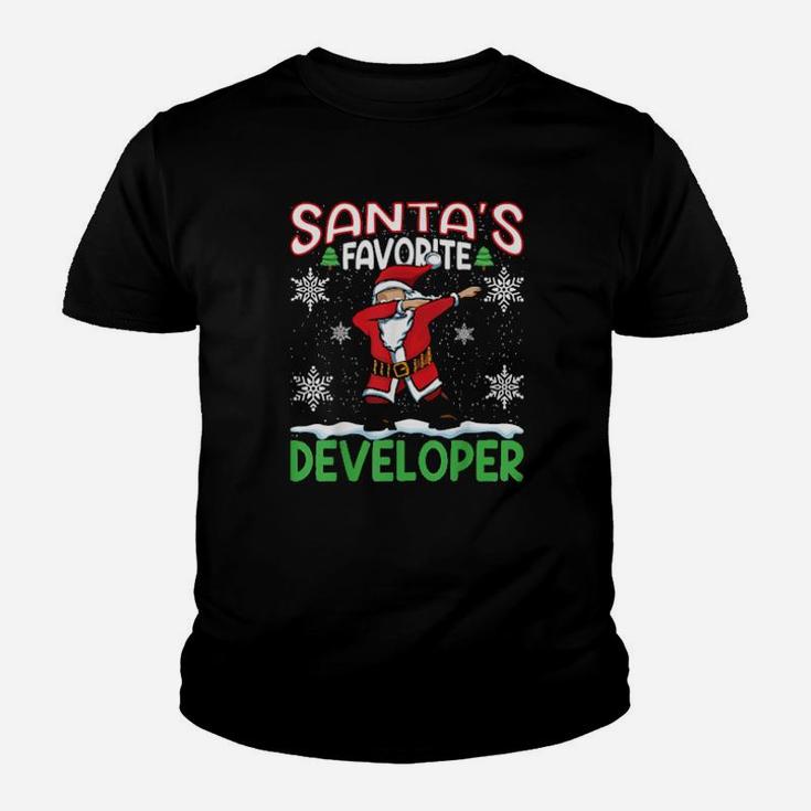 Dab Santas Favorite Developer Christmas Santa Dabbing Youth T-shirt