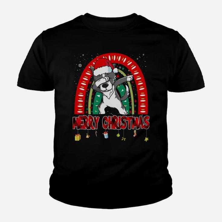 Dabbing Border Collie Dog Boho Rainbow Funny Christmas Sweatshirt Youth T-shirt