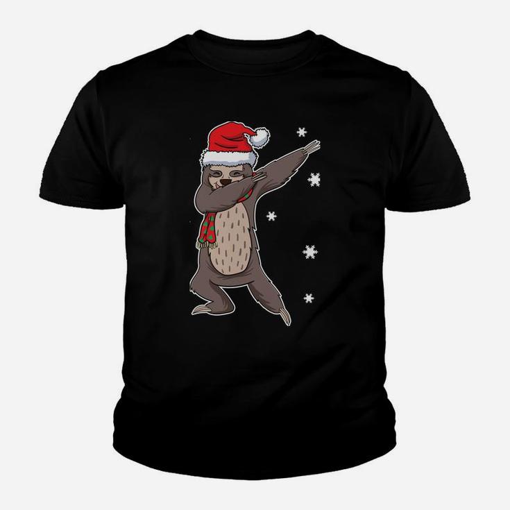 Dabbing Dab Funny Snowflakes Sloth Christmas Santa Claus Sweatshirt Youth T-shirt