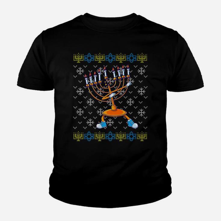 Dabbing Menorah Ugly Hanukkah Sweater Xmas Chanukah Gift Youth T-shirt