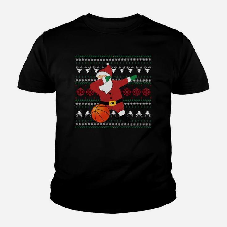 Dabbing Santa Christmas Basketball Ugly Xmas Sweatshirt Gift Youth T-shirt