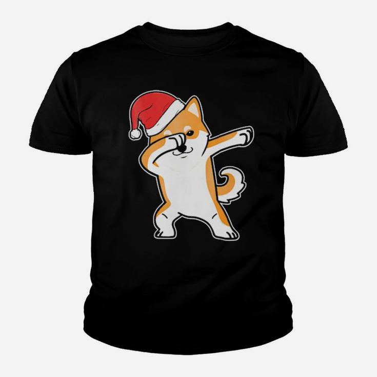 Dabbing Shiba Inu  Dog Meme Dab Santa   For Xmas Youth T-shirt