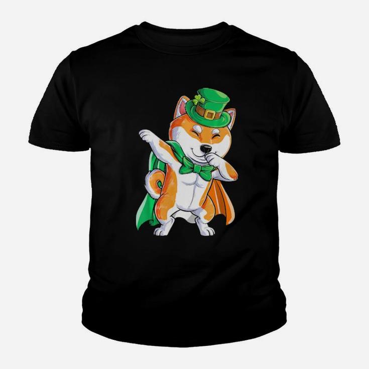Dabbing Shiba Inu St Patricks Day  Leprechaun Irish Youth T-shirt