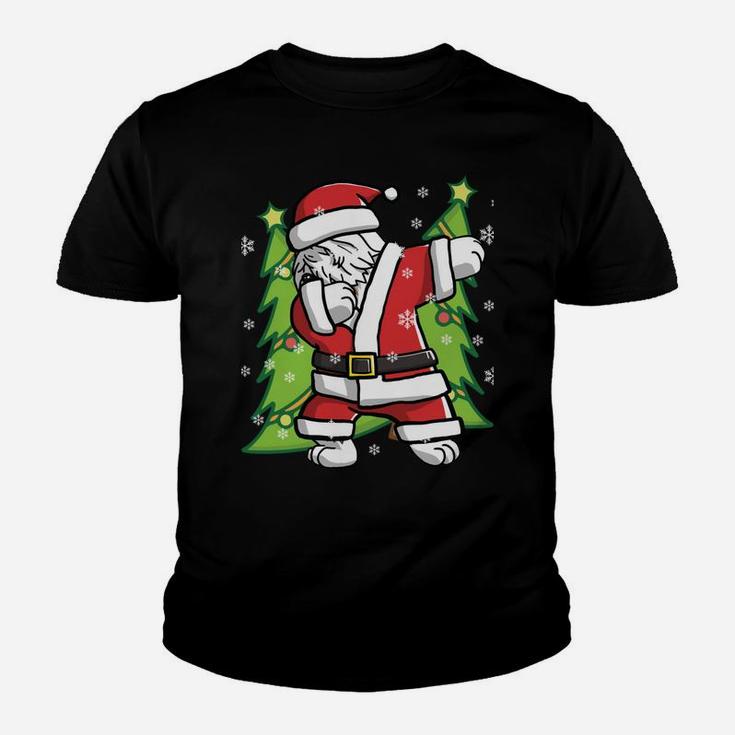 Dabbing Through The Snow Old English Sheepdog Dog Christmas Sweatshirt Youth T-shirt