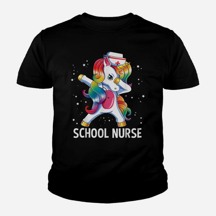 Dabbing Unicorn Funny School Nurse Medical Nursing Gift Youth T-shirt