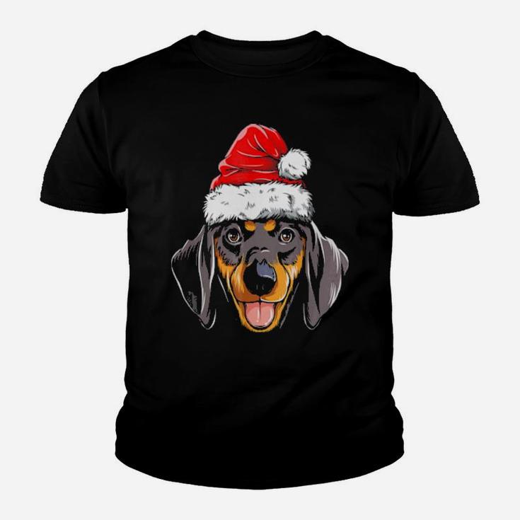 Dachshund Santa Youth T-shirt