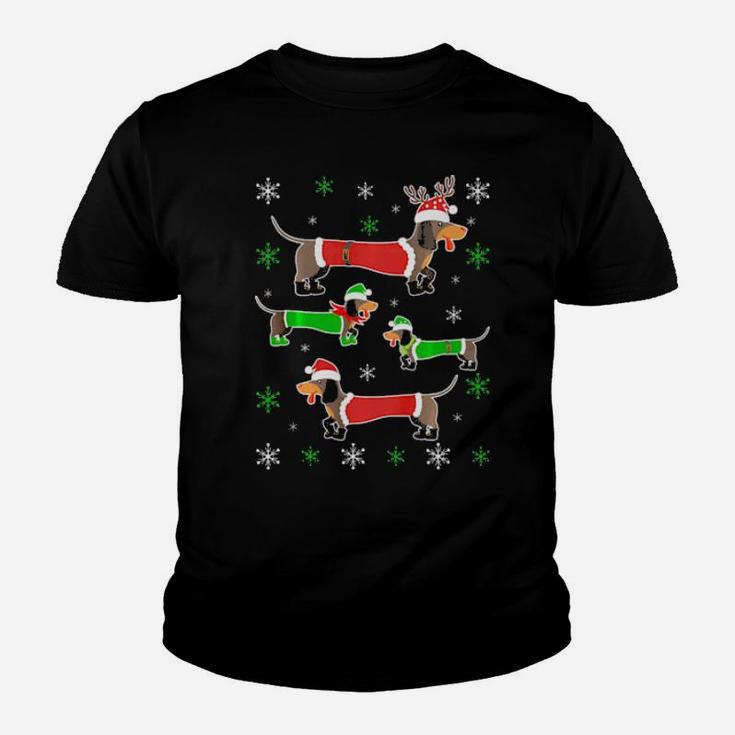 Dachshund Ugly Chirstmas Costume Merry Xmas Dog Lover Youth T-shirt