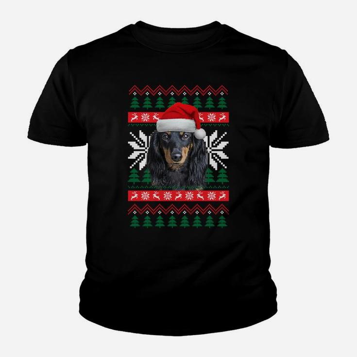 Dachshund Ugly Christmas Santa Hat Doxie Dog Xmas Gift Sweatshirt Youth T-shirt