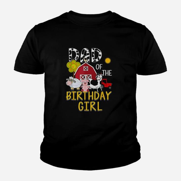 Dad Of The Birthday Girl Cow Youth T-shirt