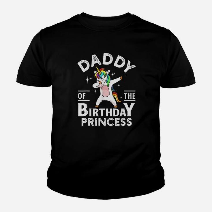 Daddy Of The Birthday Princess Unicorn Girl Youth T-shirt