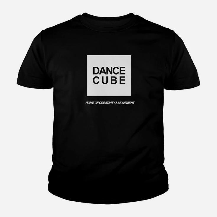 Dance Cube Grafik-Kinder Tshirt: Heimat der Kreativität & Freude – Schwarz