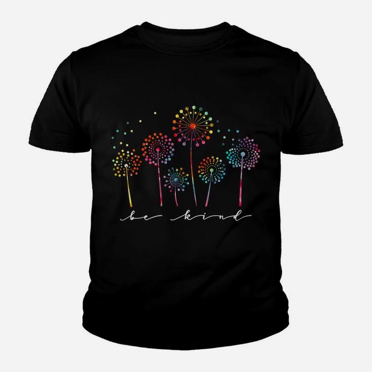 Dandelion Rainbow Flower Be Kind Colorful Dandelions Youth T-shirt