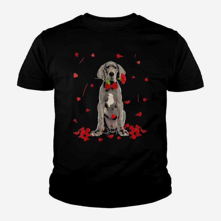Dane Dog Valentines Day Youth T-shirt