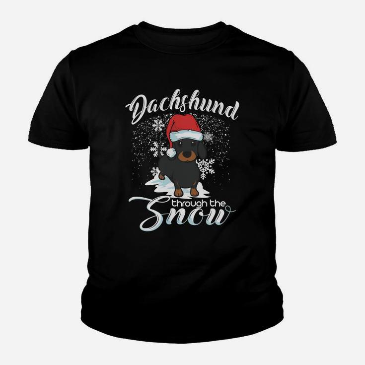 Daschund Through The Snow Dog Lovers Festive Sweatshirt Youth T-shirt
