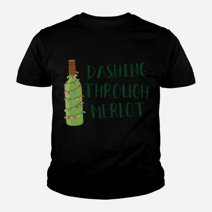 Dashing Through Merlot Funny Wine Drinking Sweatshirt Youth T-shirt