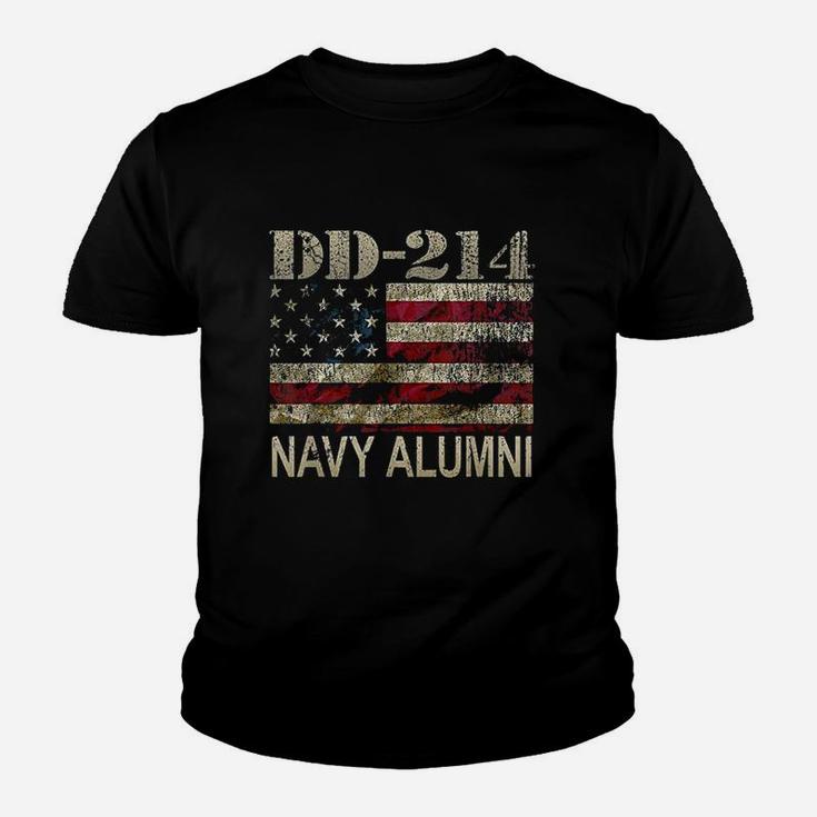 Dd214 Us Navy Alumni Vintage American Flag Youth T-shirt