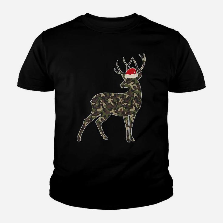 Deer Lover Christmas Camouflage Santa Hat Xmas Gift Youth T-shirt