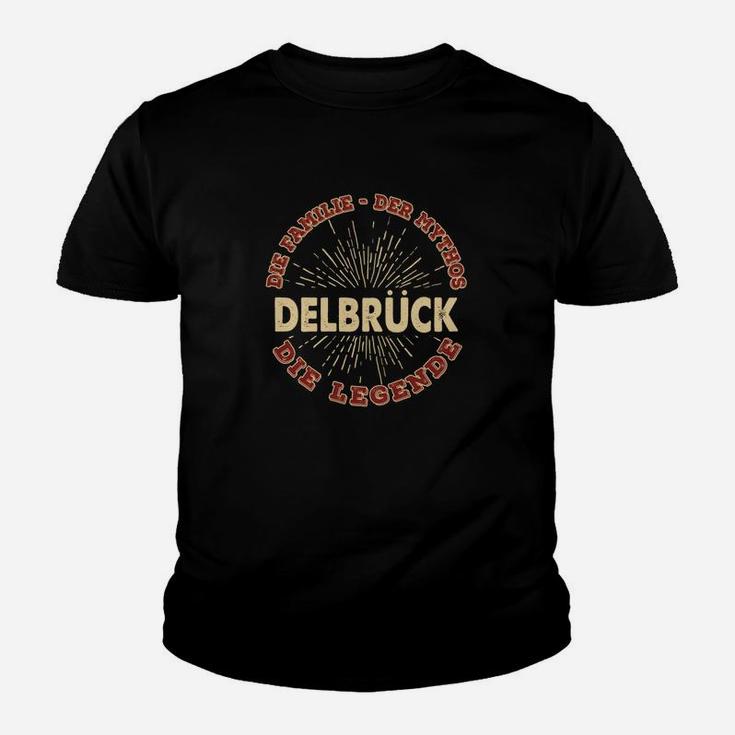 Delbrück Die Legende Kinder Tshirt, Retro Schwarz Vintage-Design