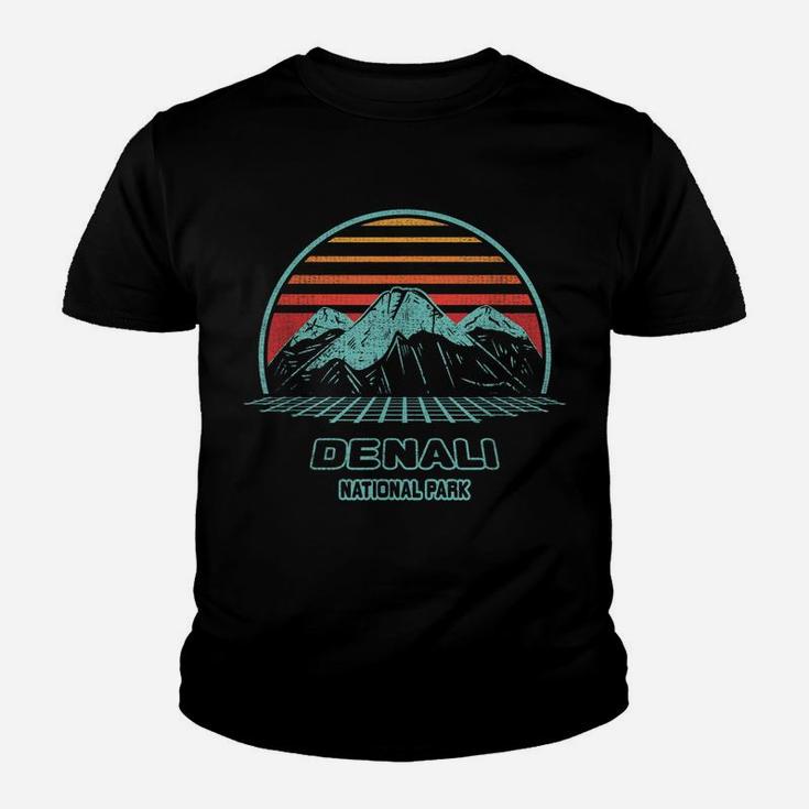 Denali National Park Retro Hiking Vintage 80S Style Youth T-shirt