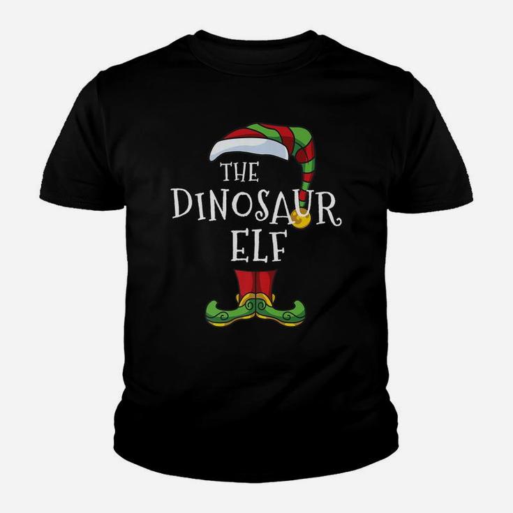 Dinosaur Elf Family Matching Christmas Group Funny Pajama Youth T-shirt