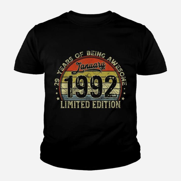 Distressed Retro January 1992 29Th Birthday Gift 29 Yrs Old Youth T-shirt