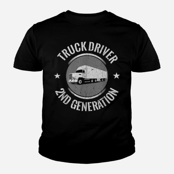 Distressed Trucker Design 18 Wheeler Truck Driver Youth T-shirt