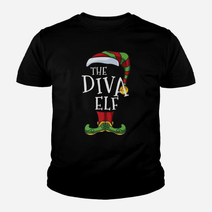 Diva Elf Family Matching Christmas Group Funny Pajama Youth T-shirt