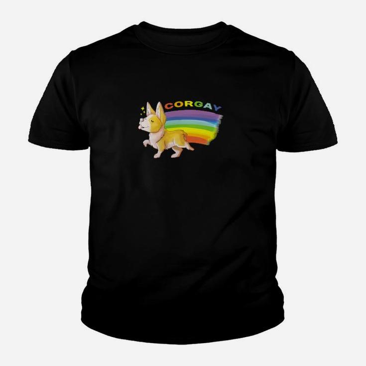 Dog Corgay Funny Gay Pride Corgi Lgbtq Rainbow Dog Lover Youth T-shirt