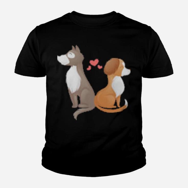 Dog Couples Wedding Anniversary Valentines Him Her Youth T-shirt