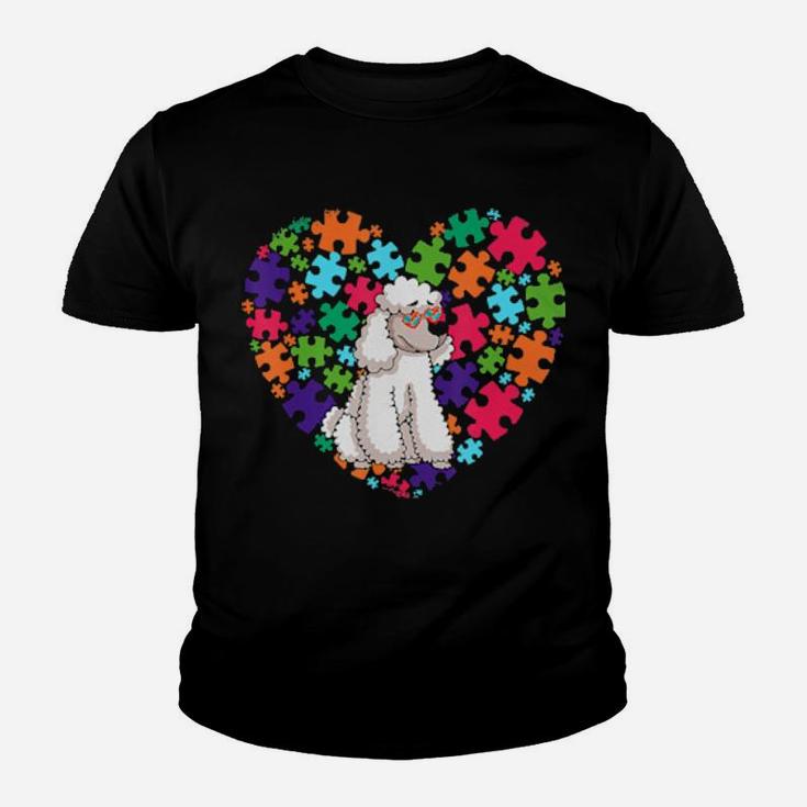 Dog Dad Dog Mom Gifts Autism Awareness Poodle Youth T-shirt