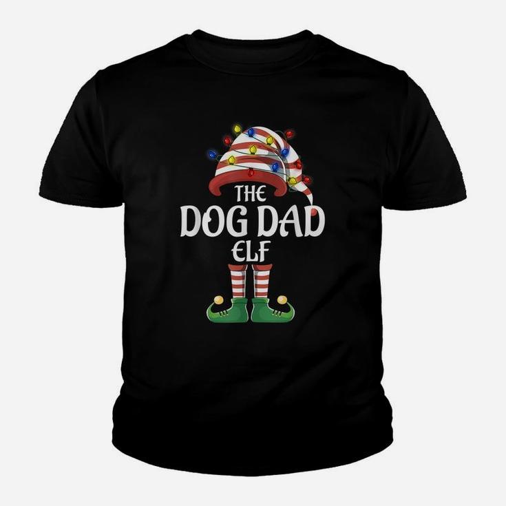 Dog Dad Elf Lights Funny Matching Family Christmas Party Paj Youth T-shirt