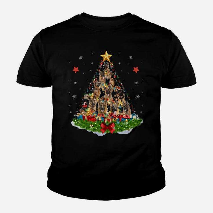 Dog Lover German Shepherd Christmas Tree Xmas Party Gift Sweatshirt Youth T-shirt
