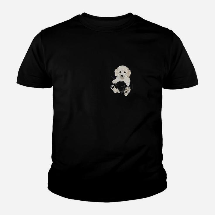 Dog Lovers Gifts White Poodle In Pocket Funny Dog Face Youth T-shirt