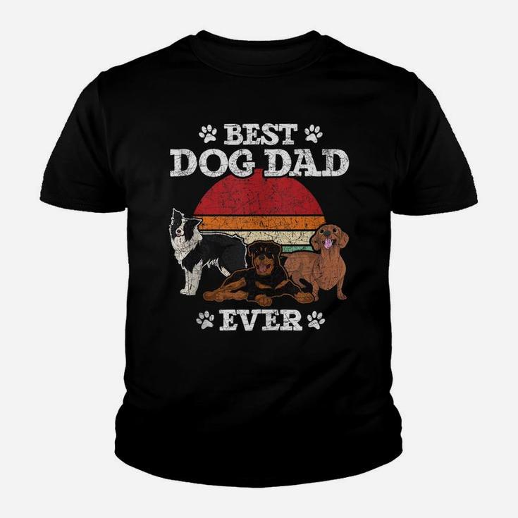 Dog Pet Animal Best Dog Dad Ever Fathers Day Retro Dog Youth T-shirt