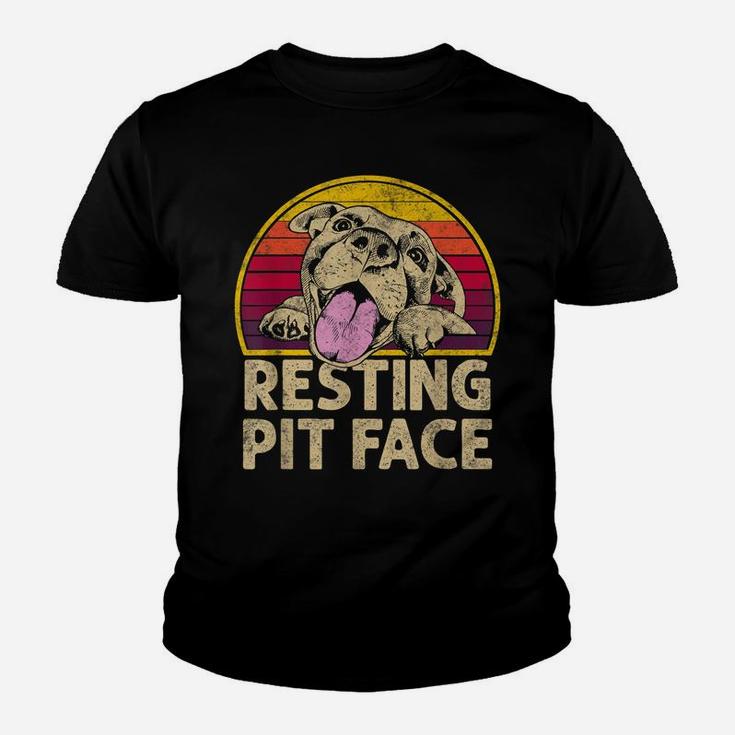 Dog Pitbull Resting Pit Face Funny Gift For Pitbull Lovers Youth T-shirt