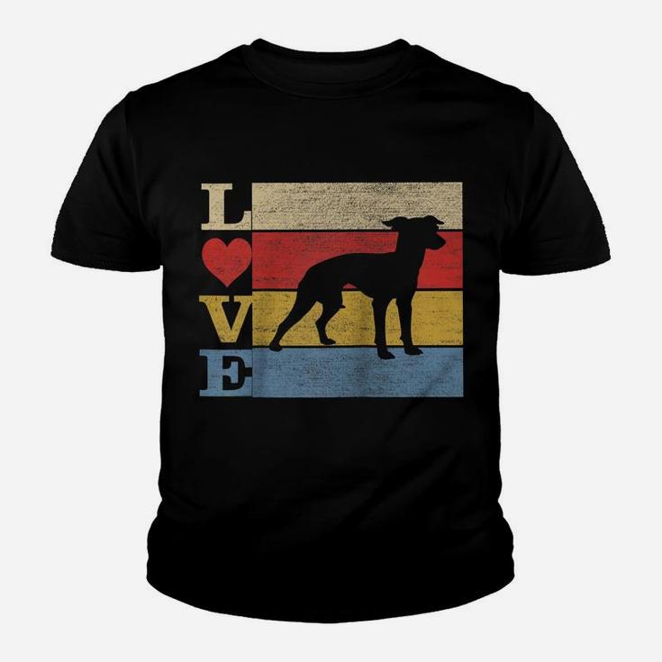 Dogs 365 Retro Love Italian Greyhound Dog Vintage Gift Raglan Baseball Tee Youth T-shirt