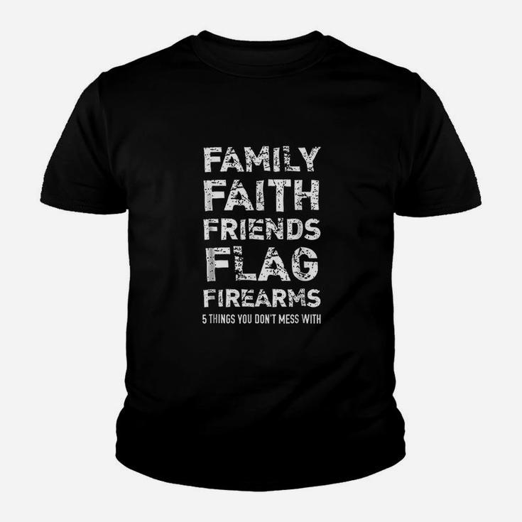 Dont Mess With 5 Family Faith Friends Flag Youth T-shirt